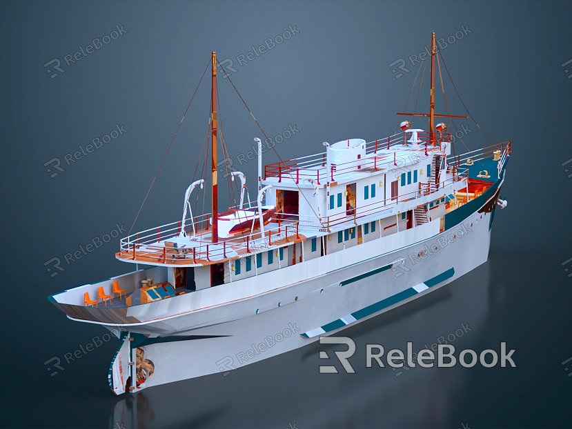 Modern Boat Yacht Digging Boat Gold Rush Boat model