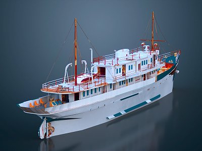 Modern Boat Yacht Digging Boat Gold Rush Boat 3d model