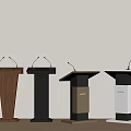 Various Modern Podium Designs With Microphones In Different Colors And Materials