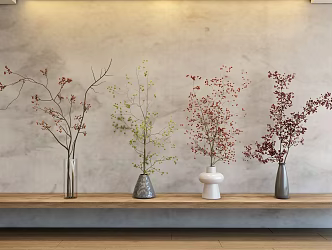 Modern Flower Art Dried Branch Flower Art 3d model