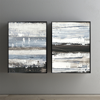 Modern abstract painting simple gray living room abstract decorative painting 3d model