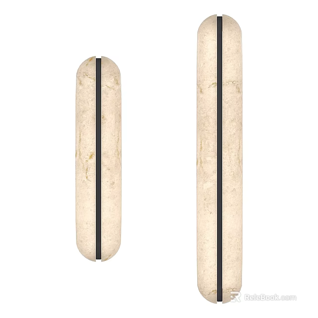 Minimalist Beige Wall Lamp With Vertical Design And Black Stripe Accent 3d model 