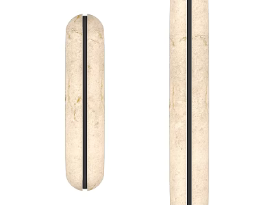 Minimalist Beige Wall Lamp With Vertical Design And Black Stripe Accent 3d model