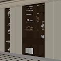 Modern Built in Bookcase Design With Layered Shelves Lighting and Window View