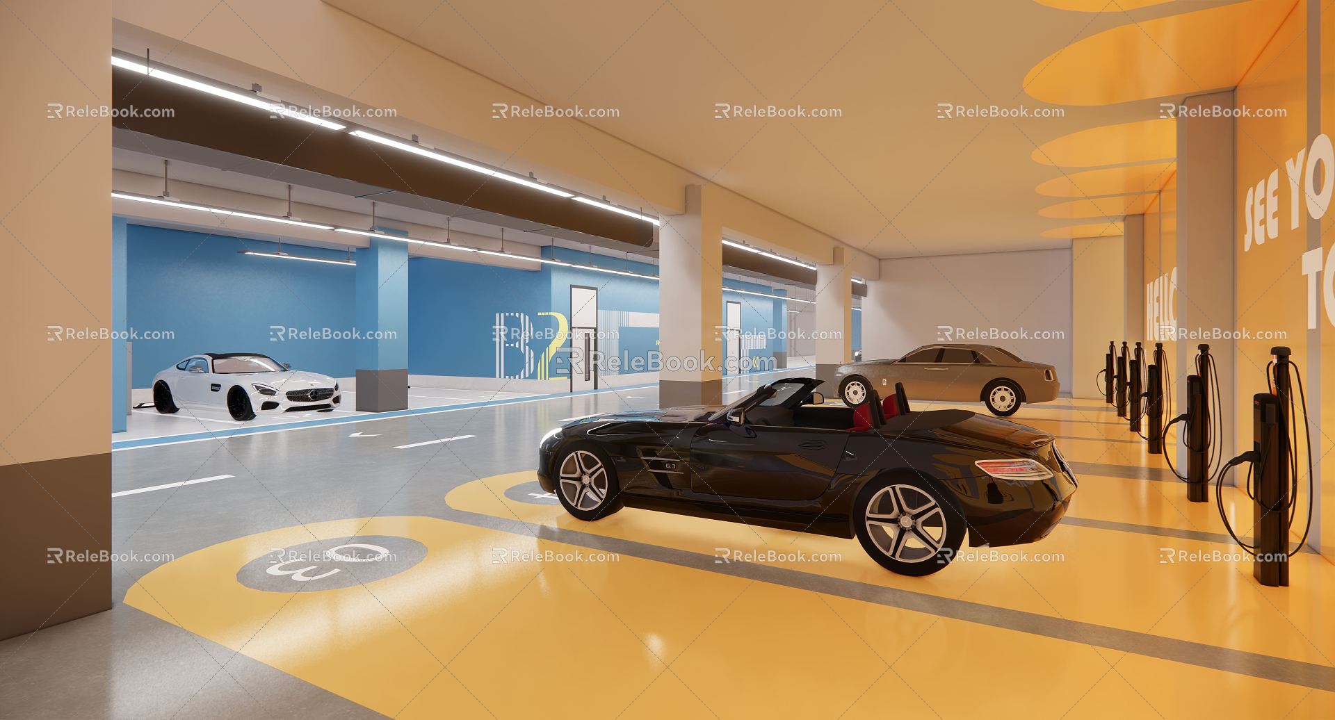 Underground Parking Modern Parking 3d model