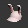 Adorable Soft Pink Rabbit Ears Baseball Cap For Kids Daily Casual Wear