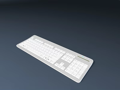White Computer Keyboard With Full Size Layout And Comfortable Typing Design 3d model