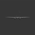 Large Gray Twin Wing Multi Engine Aircraft Model With Detailed Design