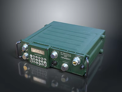 Military Green Weapon Communication Device With Knobs Interfaces And Portable Design 3d model