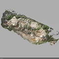 Detailed Realistic Rocky Terrain Model With Green Vegetation And Small Pathways
