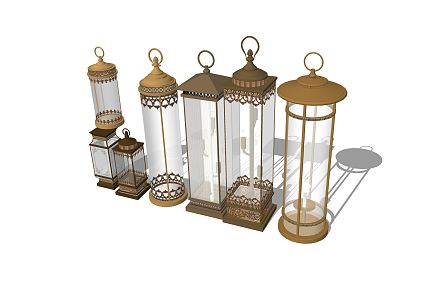 Jane European Candlestick Lamps 3d model