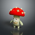 Playful Red Mushroom With White Spots And Happy Face As Edible Food Character