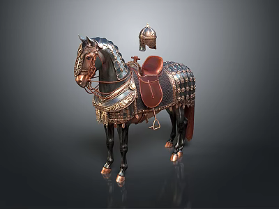 Ancient War Chariot With Decorative Armor And Horse Riding Equipment 3d model