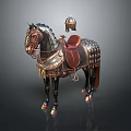 Ancient War Chariot With Decorative Armor And Horse Riding Equipment