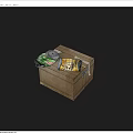 Practical Daily Necessities Storage Cardboard Box With Green And Yellow Drink Cans