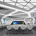 Modern classroom square classroom 3d model