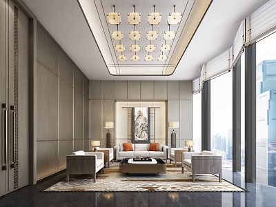 New Chinese Reception Room VIP Reception 3d model