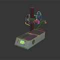 Modern 3D Printer Device With Mechanical Arm Digital Control And Printing Platform