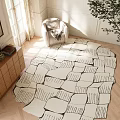 Stylish Geometric Pattern Area Rug For Modern Living Room With Wooden Floor And Natural Light