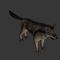 Realistic Gray Wolf 3D Model As Game Movie Character With Standing Pose 3d model