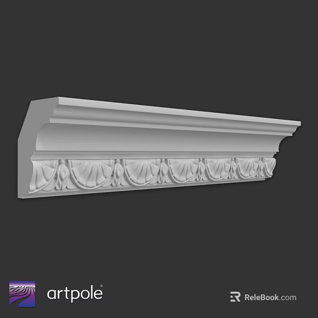 White Decorative Architectural Component With Intricate Carved Patterns For Interior Design 3d model 