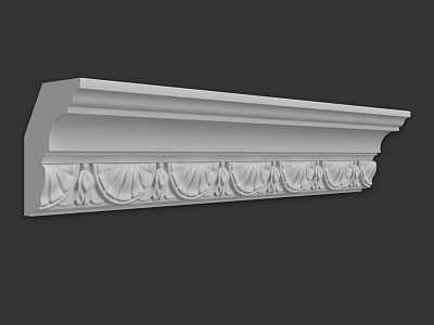 White Decorative Architectural Component With Intricate Carved Patterns For Interior Design 3d model