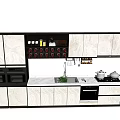 Modern Kitchen Interior Featuring Marble Cabinets Wine Rack And Appliances 3d model
