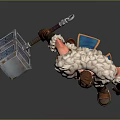 Bearded Warrior in Fur Trimmed Outfit Wielding Large Ornate Hammer With Details