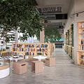 Modern Library Book Bar Reading Room Bookshelf Bookcase Bookstore 3d model