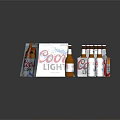 Coors Light Beer Bottles And Glasses In Original Carton Packaging For Refreshment