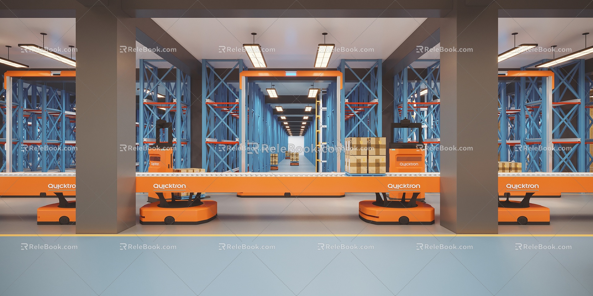 modern warehouse intelligent warehouse 3d model