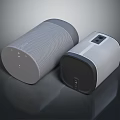 Modern Smart Wireless Speakers With Cylindrical Design Textured Surface And LED Display For Home Use