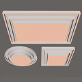 Stylish Modern Ceiling Lights with Rectangular and Circular Shapes and Sleek Design 3d model