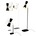 Modern Lighting Combinations With Various Styles Black White And Gold Design 3d model