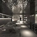 Modern Beauty Hair Salon Interior With Styling Chairs Lighting And Beauty Equipment