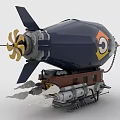 Building Blocks Airship Carriage Model With Eye Design Chain And Mechanical Parts