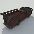 Rustic Red Fire Functional Vehicle With Ladder And Industrial Design Features