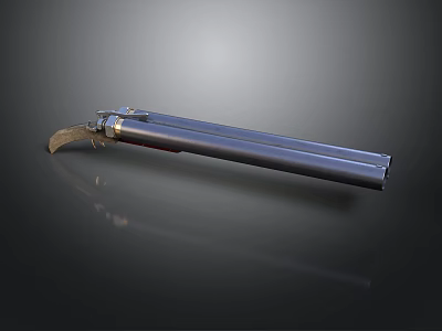 Shiny Metal Weapon With Long Handle And Decorative Spearhead Design 3d model
