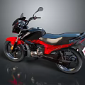 Red and Black Sporty Motorcycle With Sleek Design And Black Seat