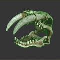 Modern skeleton saber-toothed tiger skull 3d model