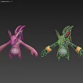 Game And Movie Characters With Long Ears Blue Eyes Red Horns And Yellow Rings