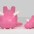 Cute Pink Cartoon Dolls With White Wings Big And Small Photo Spot Decoration