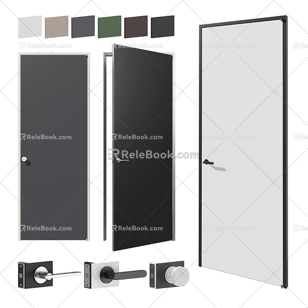 Modern single door 3d model