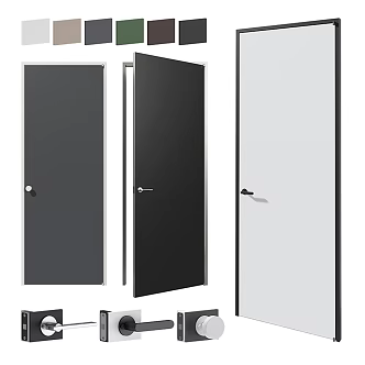Modern single door 3d model