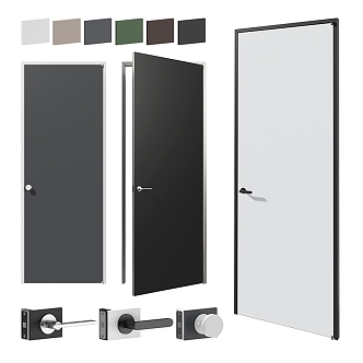 Modern single door 3d model