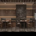 Traditional Japanese Restaurant Featuring Chef At Wooden Counter With Gray Chairs And Decorative Screens