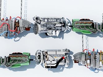 modern engine 3d model