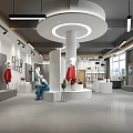 Modern Retail Store Interior With Mannequins Display Platforms And Stylish Lighting Design