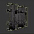 Industrial Black Mechanical Ring Component With Metal Rings Grooves And Connectors