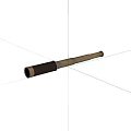 Vintage Brass Telescope With Leather Wrapped Body And Handheld Design